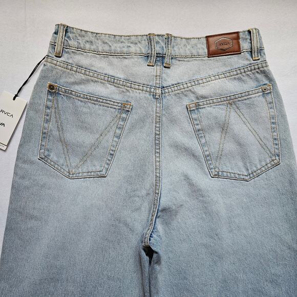 RVCA Women's Coco Denim Jeans Light Wash Relaxed Fit Distressed Ripped Jeans 28 - Picture 14 of 16